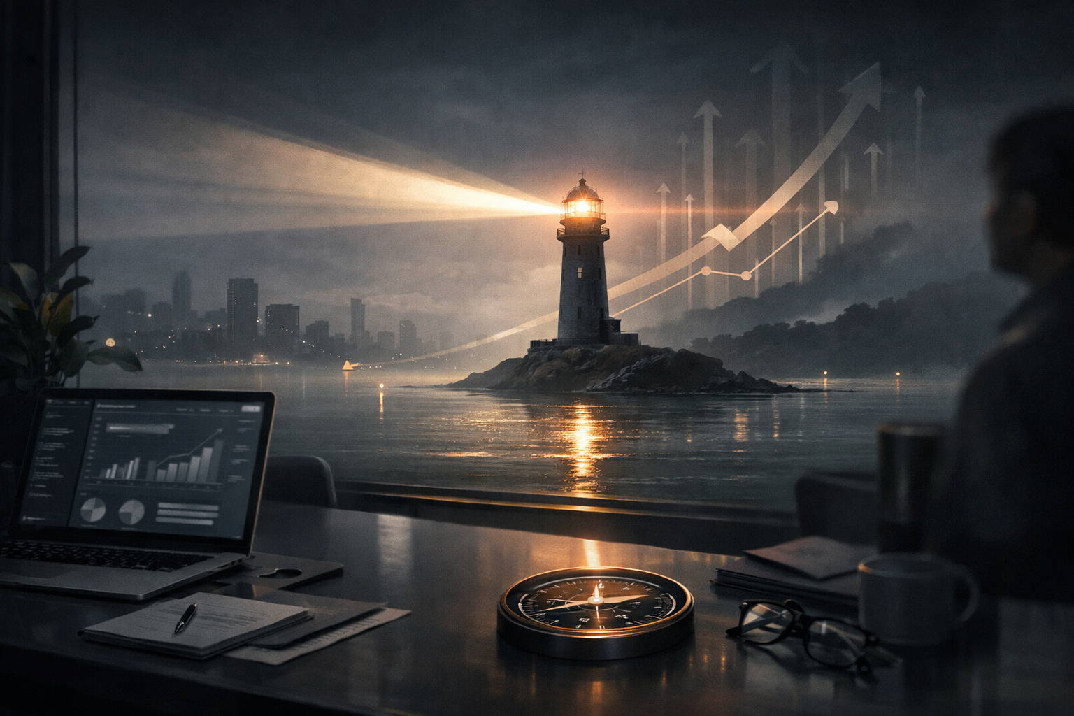 talent market shifts visualized with a calm, clear workspace scene that feels focused and credible
